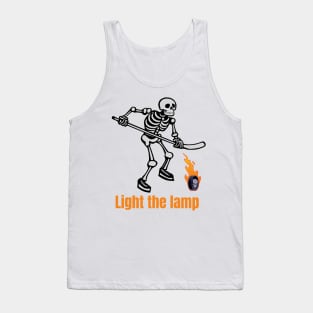 Hockey Skeleton, Light the Lamp Shirt, Game Day Shirt, Hockey Shirt, Hockey Tee, Gift for Him, Hockey Player Gift, Halloween, Birthday Gift Tank Top